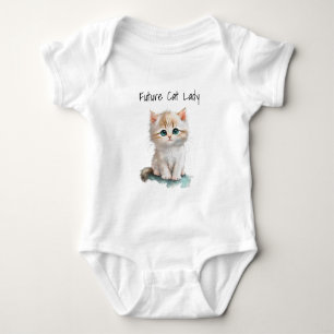 Blivande kattdam vattenfärgskattunge med blåa ögon t shirt