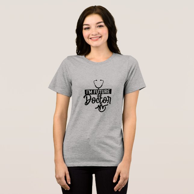 Blivande läkarens typografi medicinska studentpres t shirt (Framsida Full)