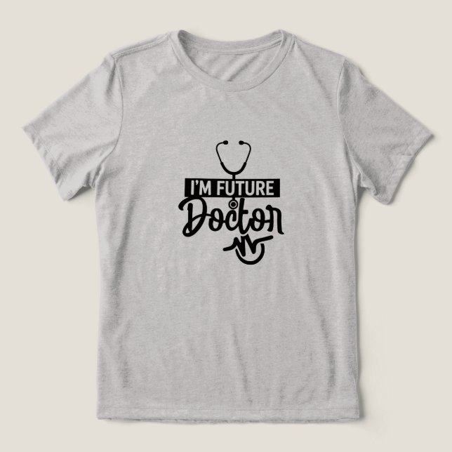Blivande läkarens typografi medicinska studentpres t shirt (Design Framsida)