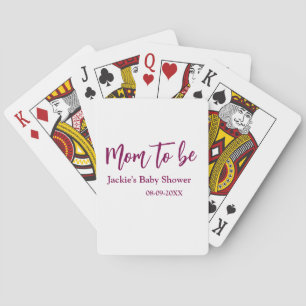 Blivande mamma baby shower namn datum rosa enkel m casinokort