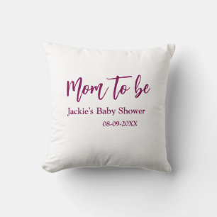 Blivande mamma baby shower namn datum rosa enkel m kudde