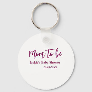Blivande mamma baby shower namn datum rosa enkel m nyckelring
