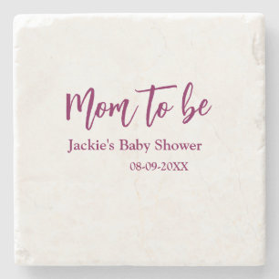 Blivande mamma baby shower namn datum rosa enkel m stenunderlägg