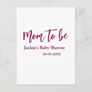 Blivande mamma baby shower namn datum rosa enkel m vykort