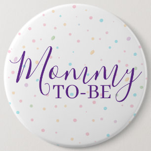 Blivande Mamma Baby Sprinkle Pastell Konfetti Knap Knapp