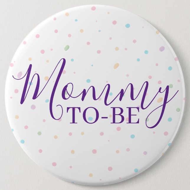 Blivande Mamma Baby Sprinkle Pastell Konfetti Knap Knapp (Framsida)