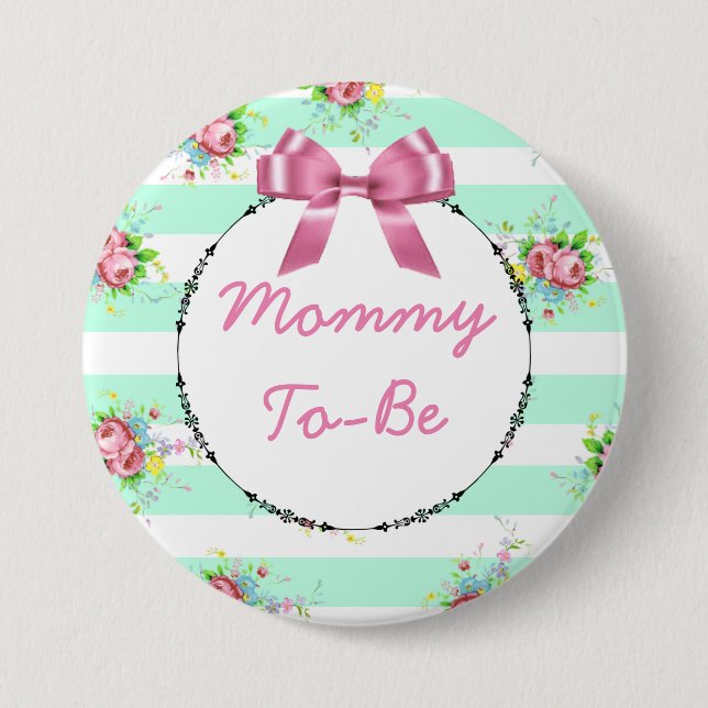Blivande Mamma Barnkal Knapp Mintgrön & Rosa (Framsida)