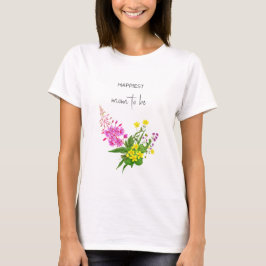 Blivande Mamma Bedårande Vildblomma  Skript Gul Ro T Shirt