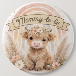 Blivande Mamma Boho Regnbåge Barnkalas Blommor  Knapp