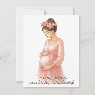 Blivande Mamma Gravid Kvinna Illustration - Julkort