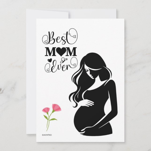 Blivande mamma-kort på mors dag julkort (Framsida)