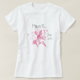 Blivande Mamma Rosa Bukett Flickebarn Babyshower T Shirt