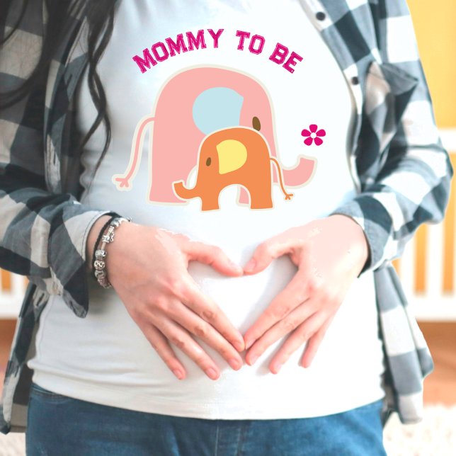 Blivande Mamma Rosa Elefant med Bebis T Shirt (Skapare uppladdad)
