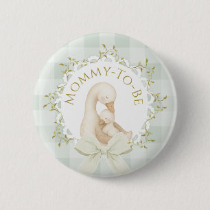 Blivande mamma Silly Goose Sagegrön Babyshower Knapp