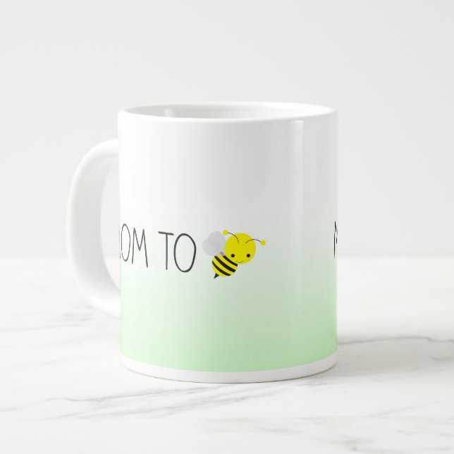 Blivande Mamma, Söt Humla Grön/Gul Jumbo Mugg (Framsida vänster)