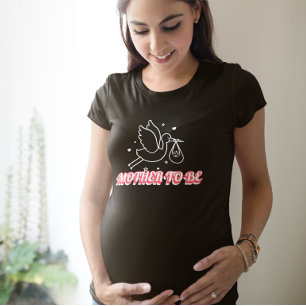 Blivande Mamma Stork Graviditets Annonsering T Shirt
