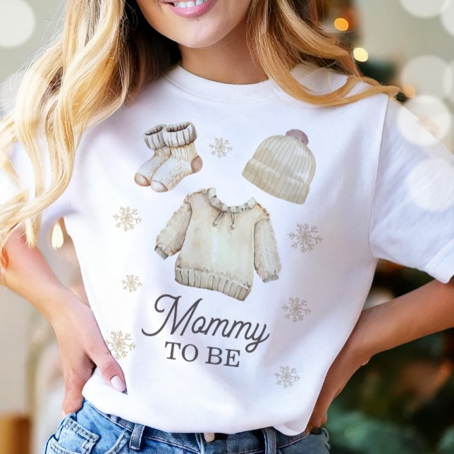 Blivande Mamma Vinter Barn Shower T Shirt (Skapare uppladdad)