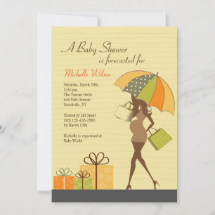 Blivande mammas baby shower-inbjudan (Ebony) Inbjudningar