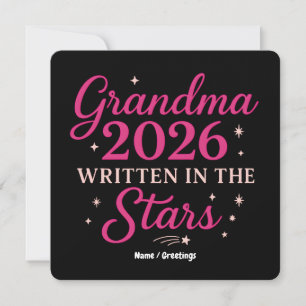 Blivande Mormor 2026 Firande Skriven i Stjärnorna Inbjudningar
