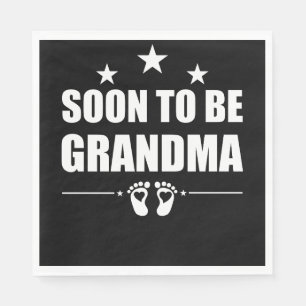 Blivande Mormor Graviditetsannonsering Avslöjande Pappersservett