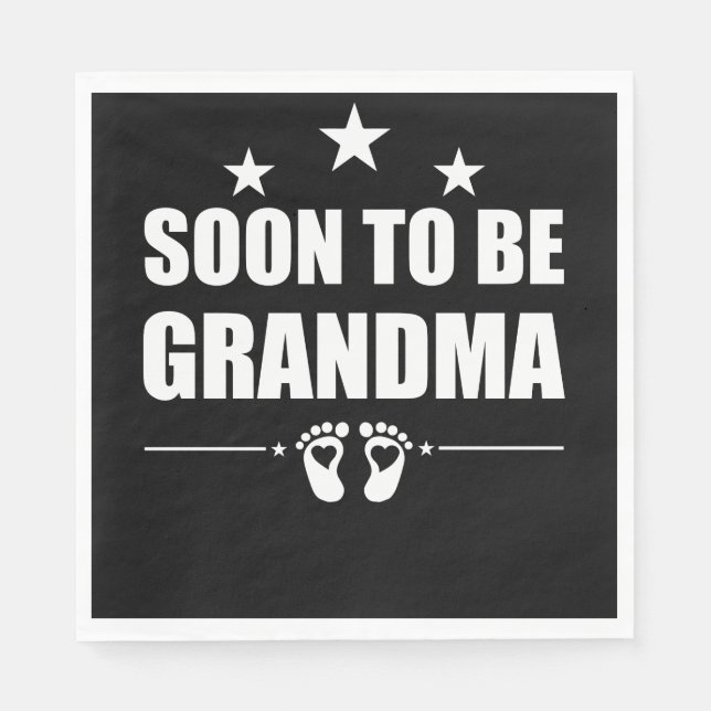 Blivande Mormor Graviditetsannonsering Avslöjande Pappersservett (Framsidan)