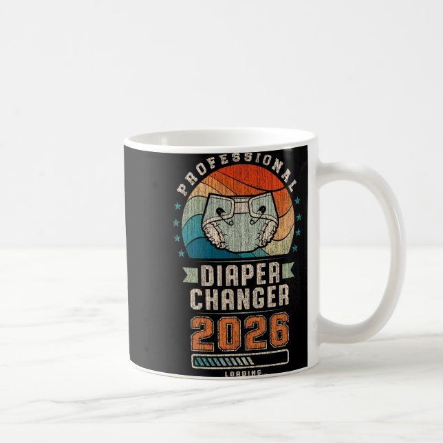 Blivande Pappa, Förväntansfull Pappa 2026 Blöja Kaffemugg (Höger)