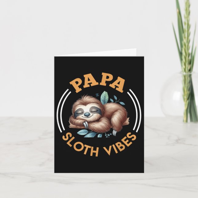 Blivande Pappa Papa Sloth Vibes Roligt Snart-bliva Kort (Framsida)