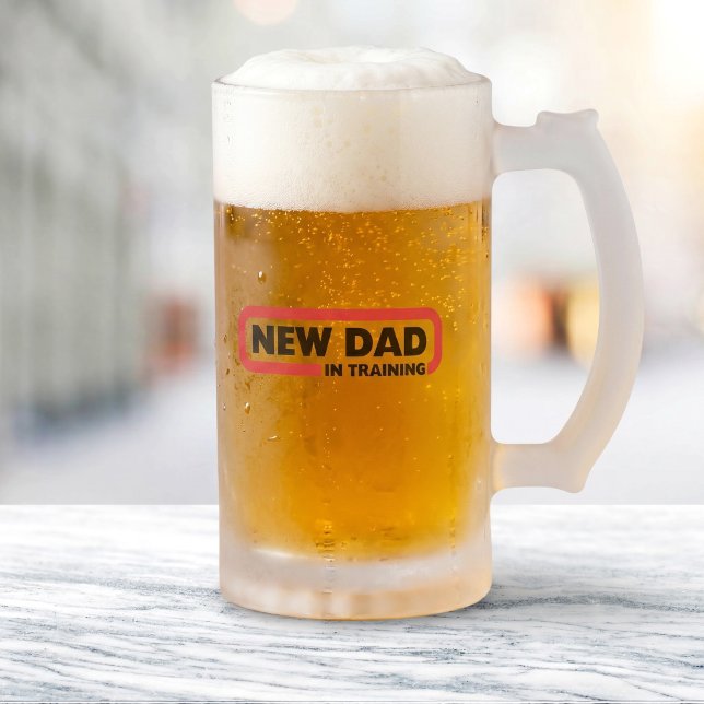 Blivande Pappa Under Utbildning Frostat Ölglas (Skapare uppladdad)