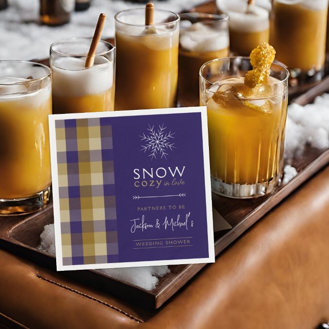 Blivande partners till Grandpa Chic Vinterbröllops Pappersservett (Skapare uppladdad)