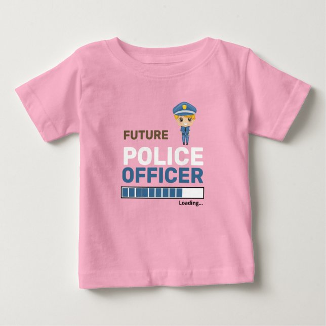 Blivande Polisman Laddar Rosa Personlig T Shirt (Framsida)