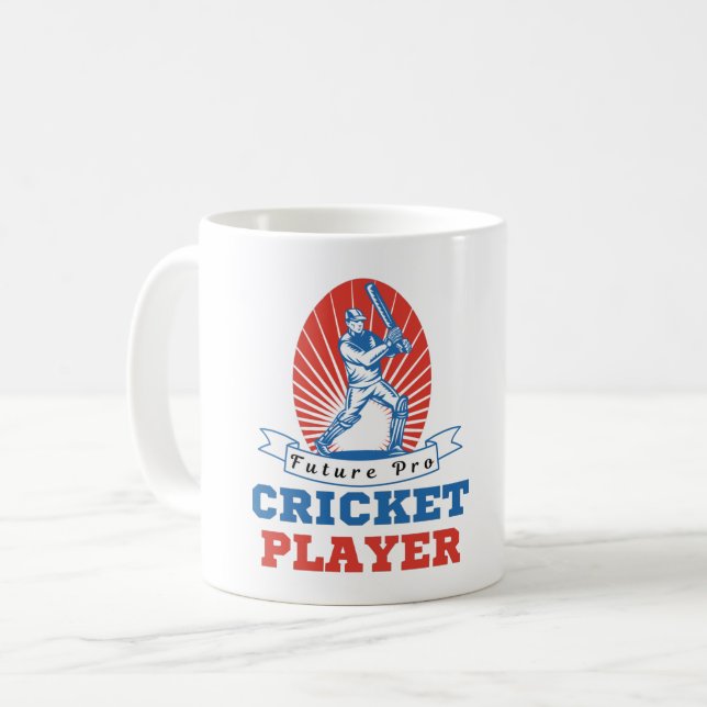 BLIVANDE PROFFS-CRICKETSPELARE - CRICKET-ENTUSIAST KAFFEMUGG (Framsida vänster)