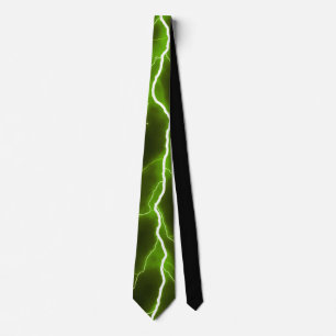 Blixt Bolt - Neon Grönt Neck Tie Slips
