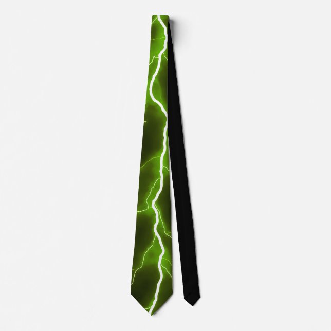 Blixt Bolt - Neon Grönt Neck Tie Slips (Framsida)