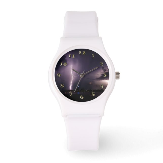 Blixt Bolt Over Harbour City Armbandsur (Framsida)