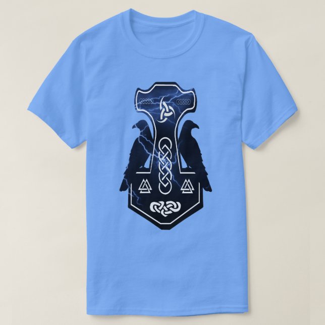 Blixt Bolt Thors Hammer T Shirt (Design framsida)