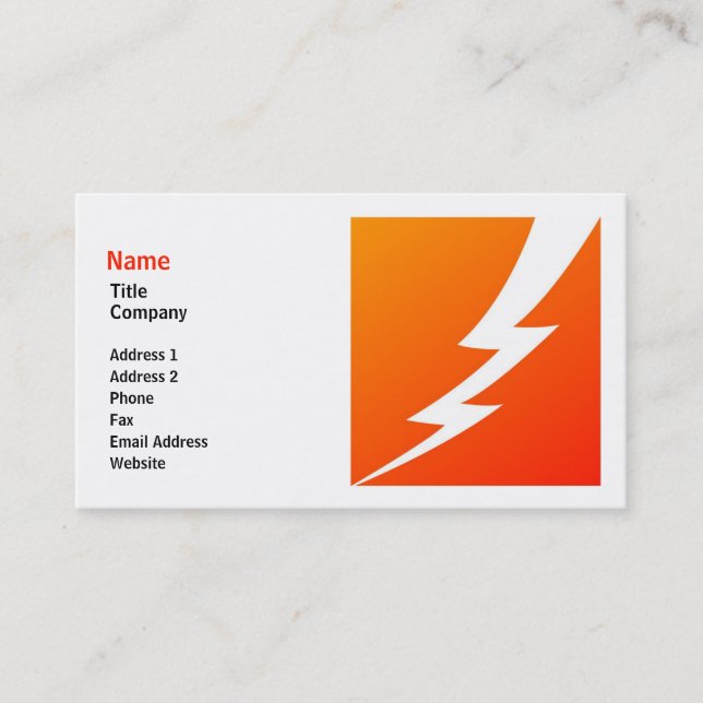 Blixt Bult Business Card-mall Visitkort (Framsida)