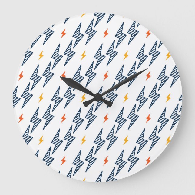 Blixt Bultar Doodle Sömlös blixt Stor Klocka (Framsida)