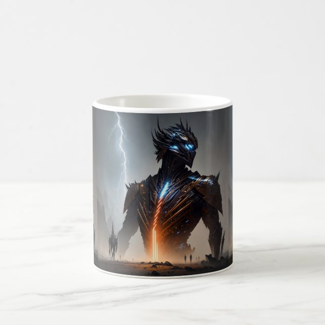 Blixt Cyborg Krigare Kaffemugg (Center)