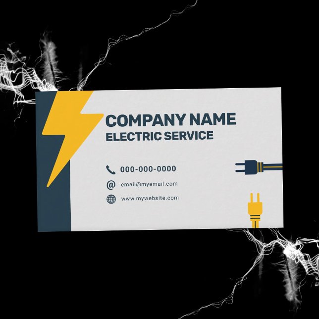 Blixt - Elektriska Tjänster Visitkort (Lightning Bolt - Electric Services Business Card)