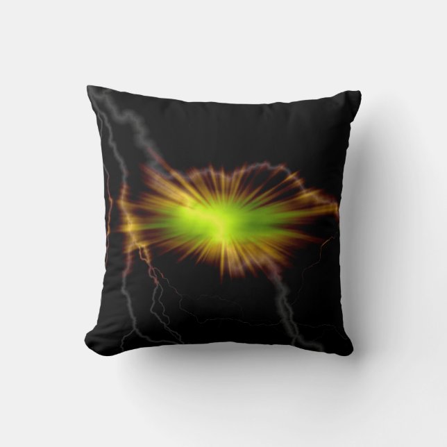 Blixt Fantasy Abstrakt Design Pillow Kudde (Framsida)
