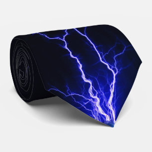 Blixt Flashy Blue Black Novelty Neck Tie Slips
