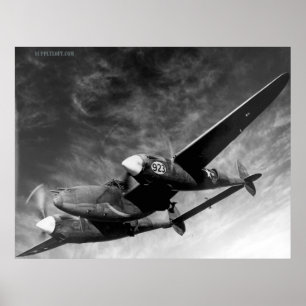 Blixt för WWII P38 Poster