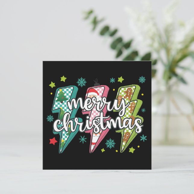 Blixt Glad jul Förberedd Coquette Xmas  Julkort (Stående Fram)