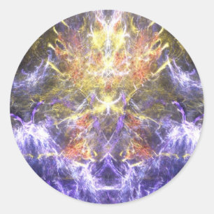 Blixt i bergen runt klistermärke