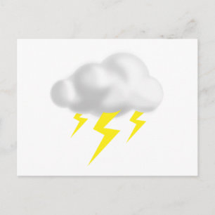 Blixt i Thunderstorm Cloud Vykort