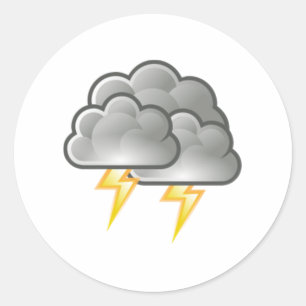 Blixt i Thunderstorm Runt Klistermärke