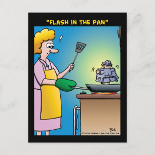 "Blixt in the Pan" Vykort