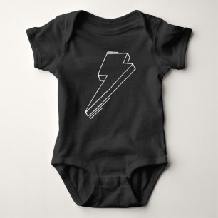Blixt kasta i sig babyBodysuitsvart T Shirt