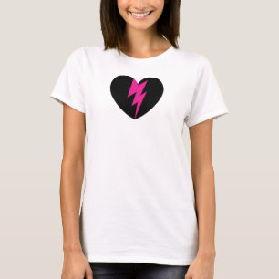 Blixt kasta i sig hjärta tee shirt