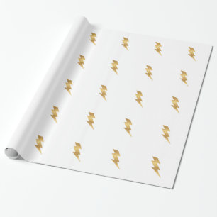 Blixt kasta i sig i metalliskt guld presentpapper